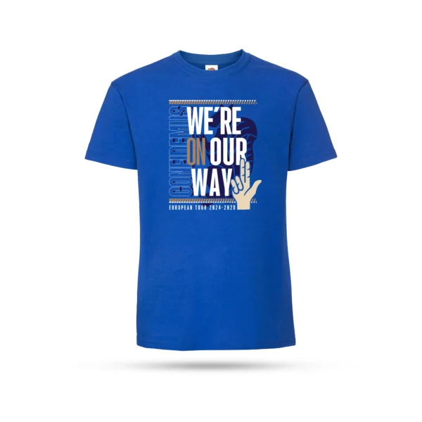 We're On Our Way Royal T-shirt