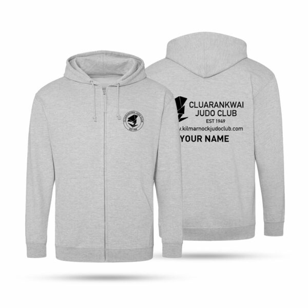 Cluarankwai Judo Club Zipped Grey Hoodie